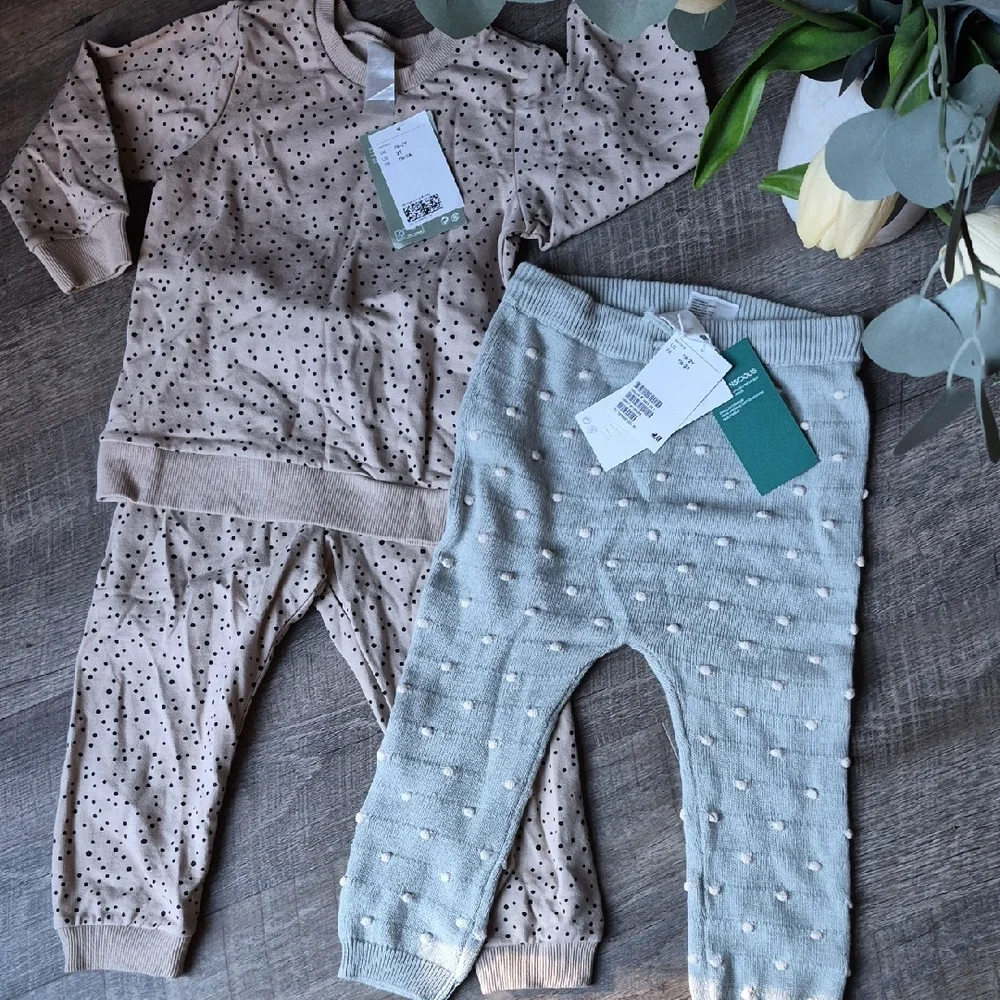 Organic cotton H&M Polka Dot Baby Outfit Set Knit 18-24 Month